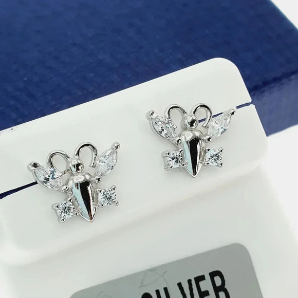 "925 Sterling Silver CZ Stud Earrings for Women/Girl, US925P1226 - Picture 7 of 10